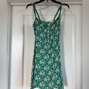 For Love & Lemons Green & White Mini Dress